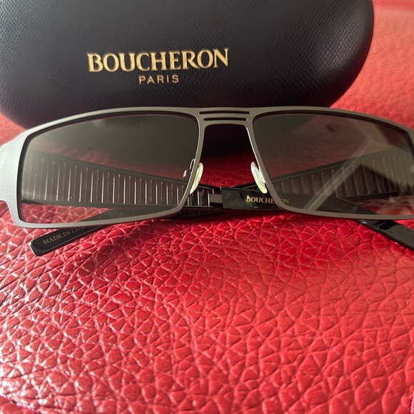 Boucheron Paris Bes 104.01 59-16-140 stunning gunmetal sunglasses - Picture 2 of 12